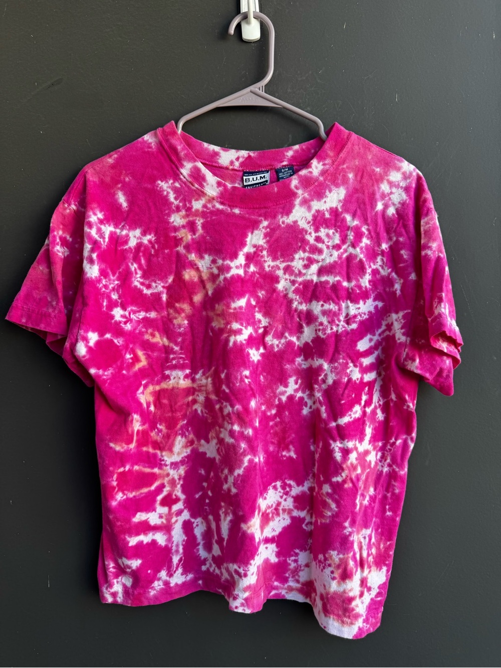 Vintage B.U.M equipment short-sleeve, crew-neck tie-dye t-shirt